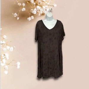 Women Within Womens 20W Knee Length Dress Pockets Lagenlook Floral‎ Modesty